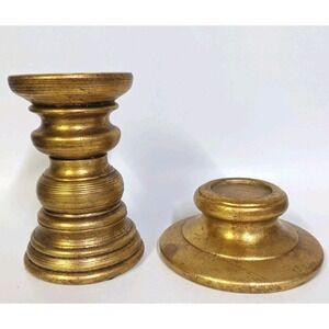 Pair Of Golden Ceramic Candle Holder Sticks